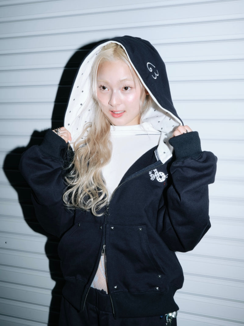 9090 90 Logo Dot Zip Hoodie ブラックS 90 Logo Dot Zip Hoodie – YZ