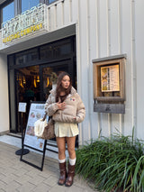 Heart patch down jacket