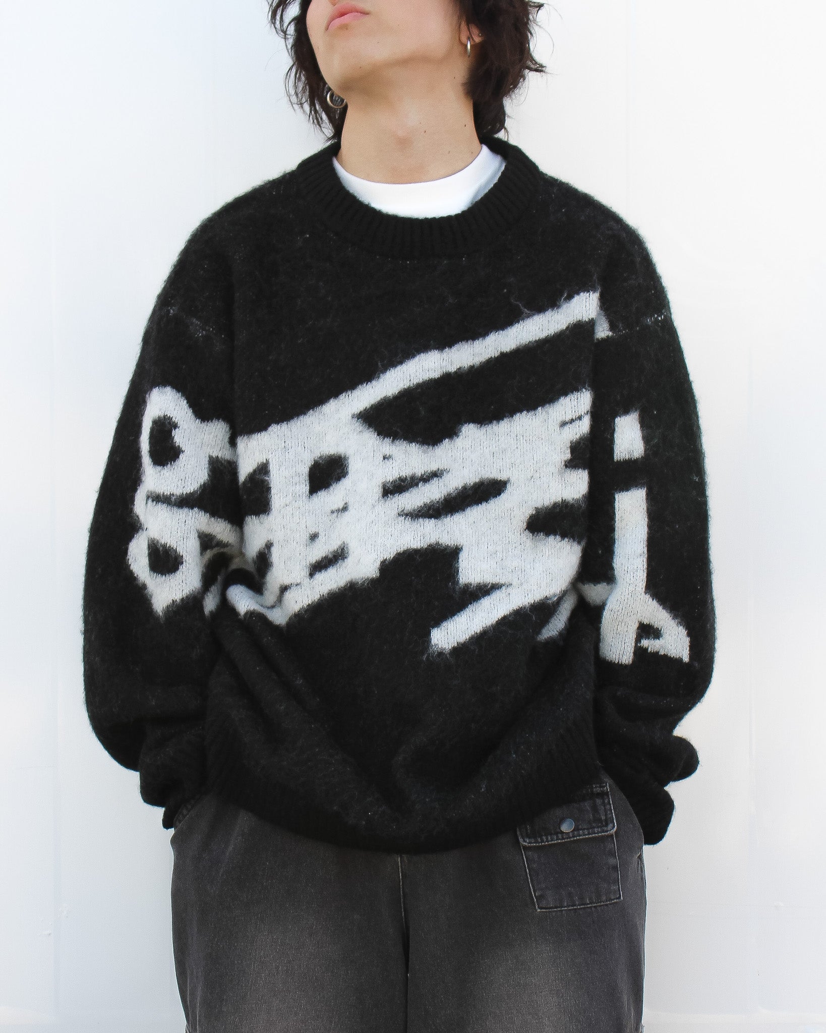 完売品】genzai big logo knit black 長袖+inforsante.fr