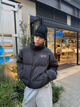 Heart patch down jacket