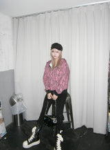 九十女孩动物印花镂空连帽衫 