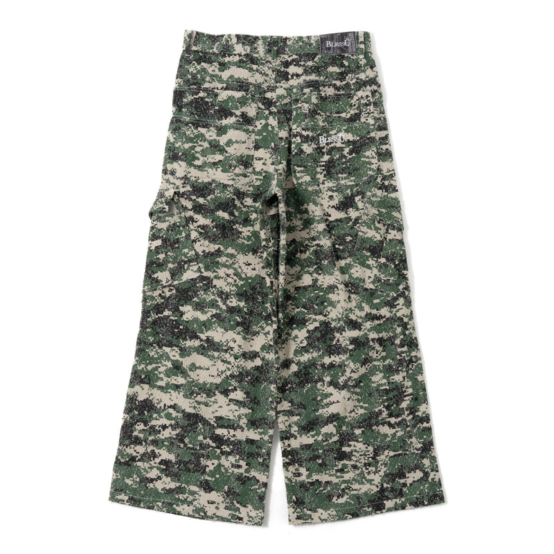 BU CAMOUFLAGE PATTERN BAGGY CARGO PANTS