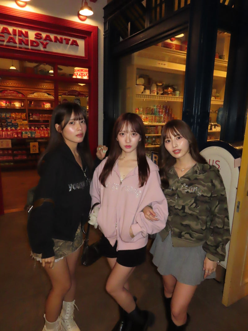 SC logo thermal zip hoodie