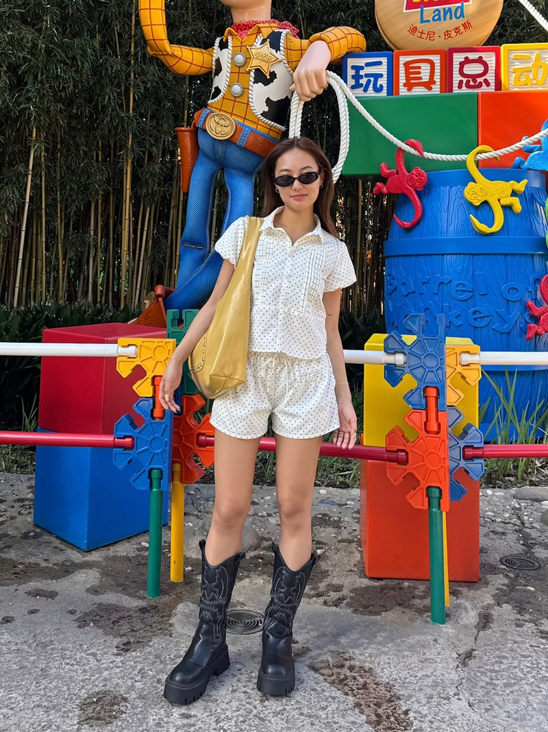 puff sleeve shirt set