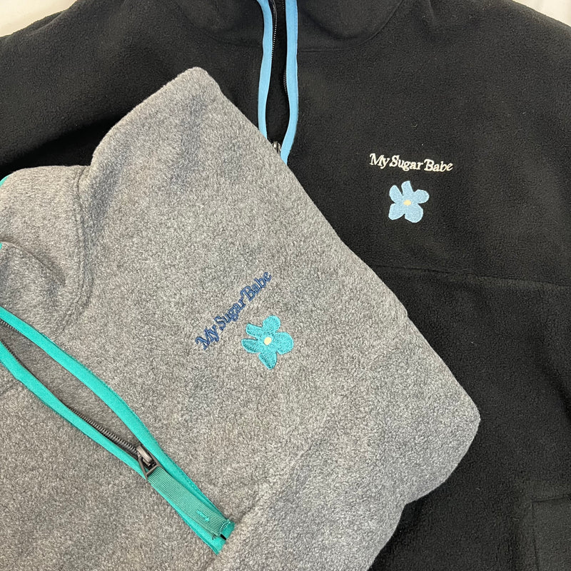 Writing Flower Logo Fleece Half Zip