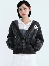 90 Logo Stripe 拉鍊連帽衫 