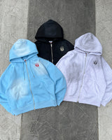 Boxy ruler zip hoodie