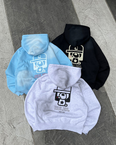 Boxy ruler zip hoodie