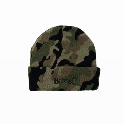 BU camouflage pattern beanie