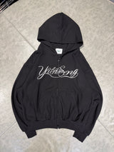 relaxy logo thermal zip hoodie 