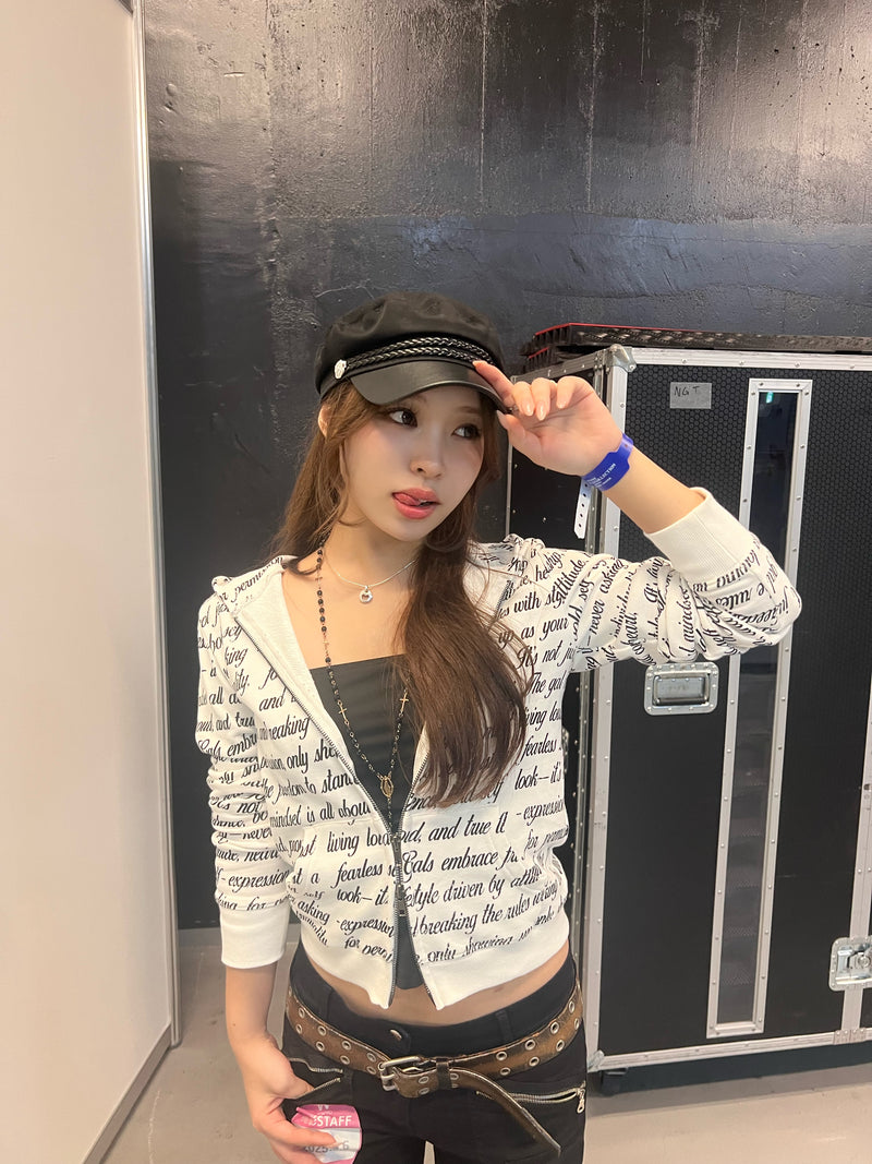 All Lettered Zip Hoodie