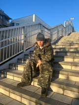 Tribal logo balloon baggy pants