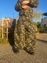 Tribal logo balloon baggy pants