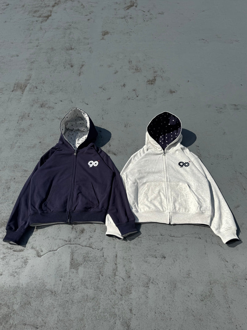 90 Logo Reversible Dot Zip Hoodie – YZ