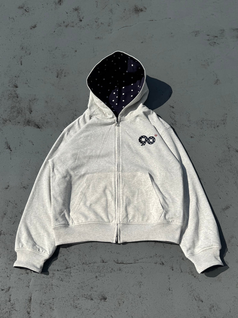 90 Logo Reversible Dot Zip Hoodie – YZ