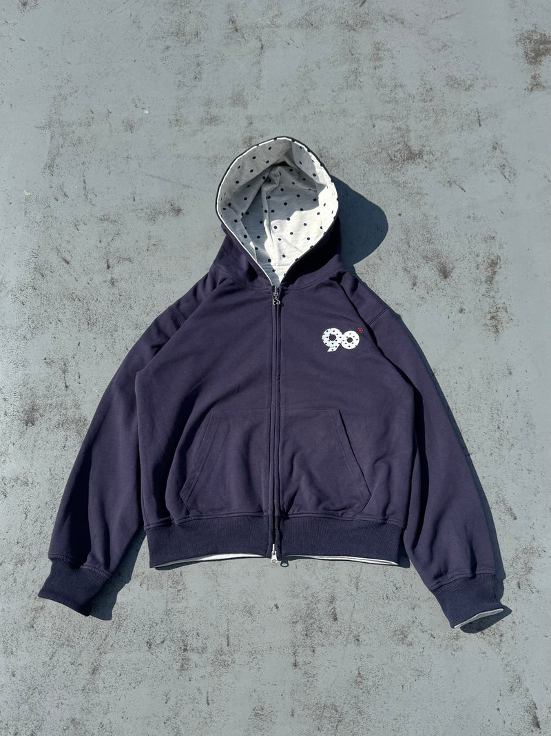 90 Logo Reversible Dot Zip Hoodie – YZ