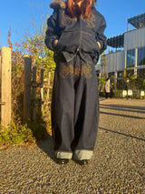 Tribal logo balloon baggy pants