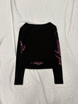 Cross Logo 露肩长袖T恤 