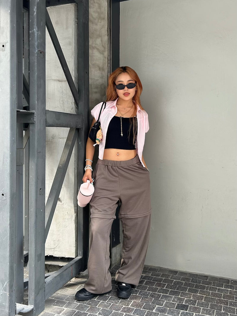 puff sleeve shirt set