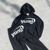 다양한 패턴의 yung 로고 집업 후디 