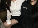relaxy logo glitter 2pack henry neck L/S tee