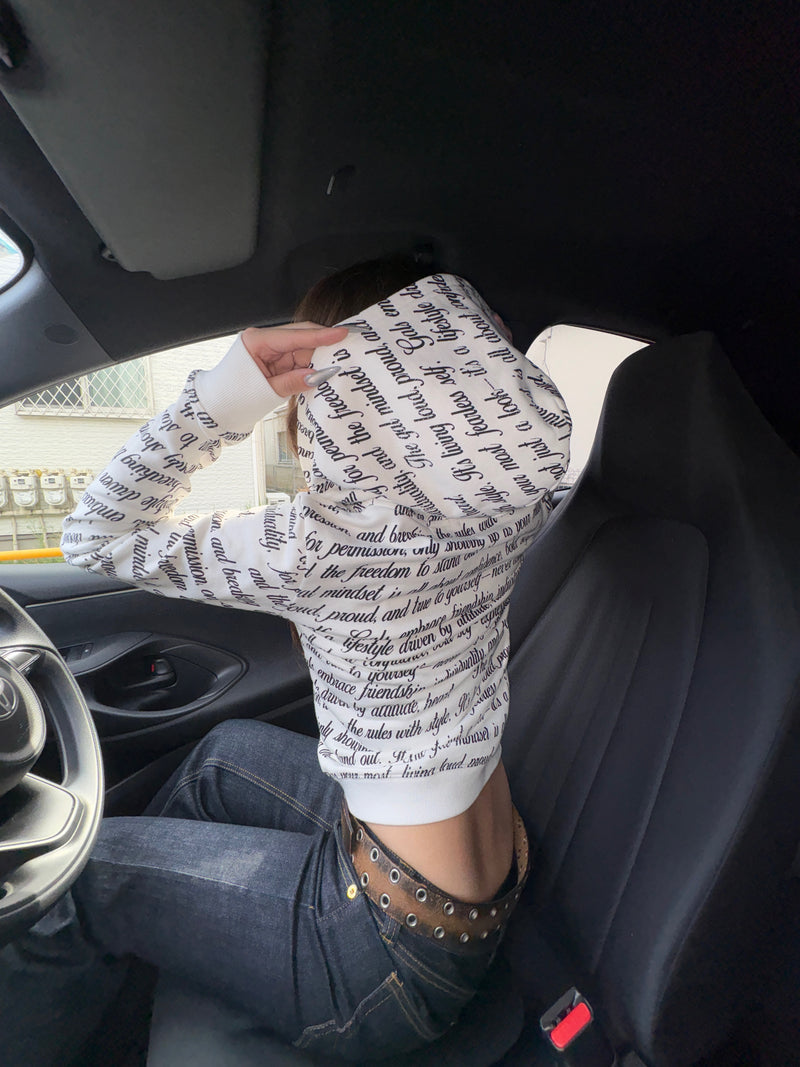 All Lettered Zip Hoodie