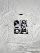 리프 프린트 티셔츠 