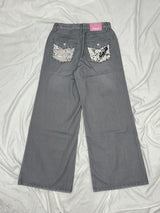 Distressed Print Straight Pants 