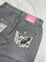 Distressed Print Straight Pants 