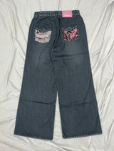 Distressed Print Straight Pants 