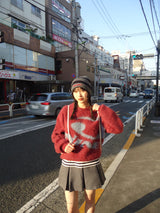 Big Heisei Logo Shaggy Crewneck編織