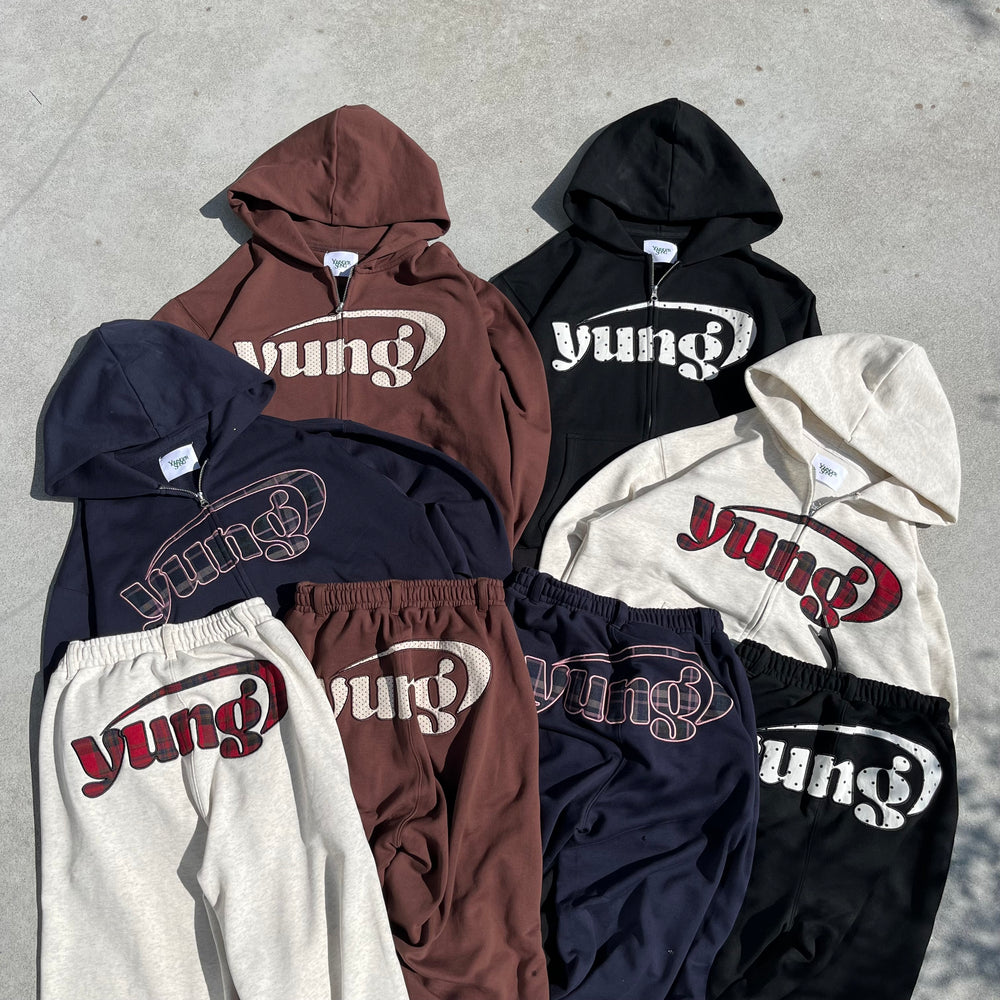 Assorted patterns yung logo zip hoodie – YZ