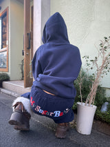 Assort check logo hoodie