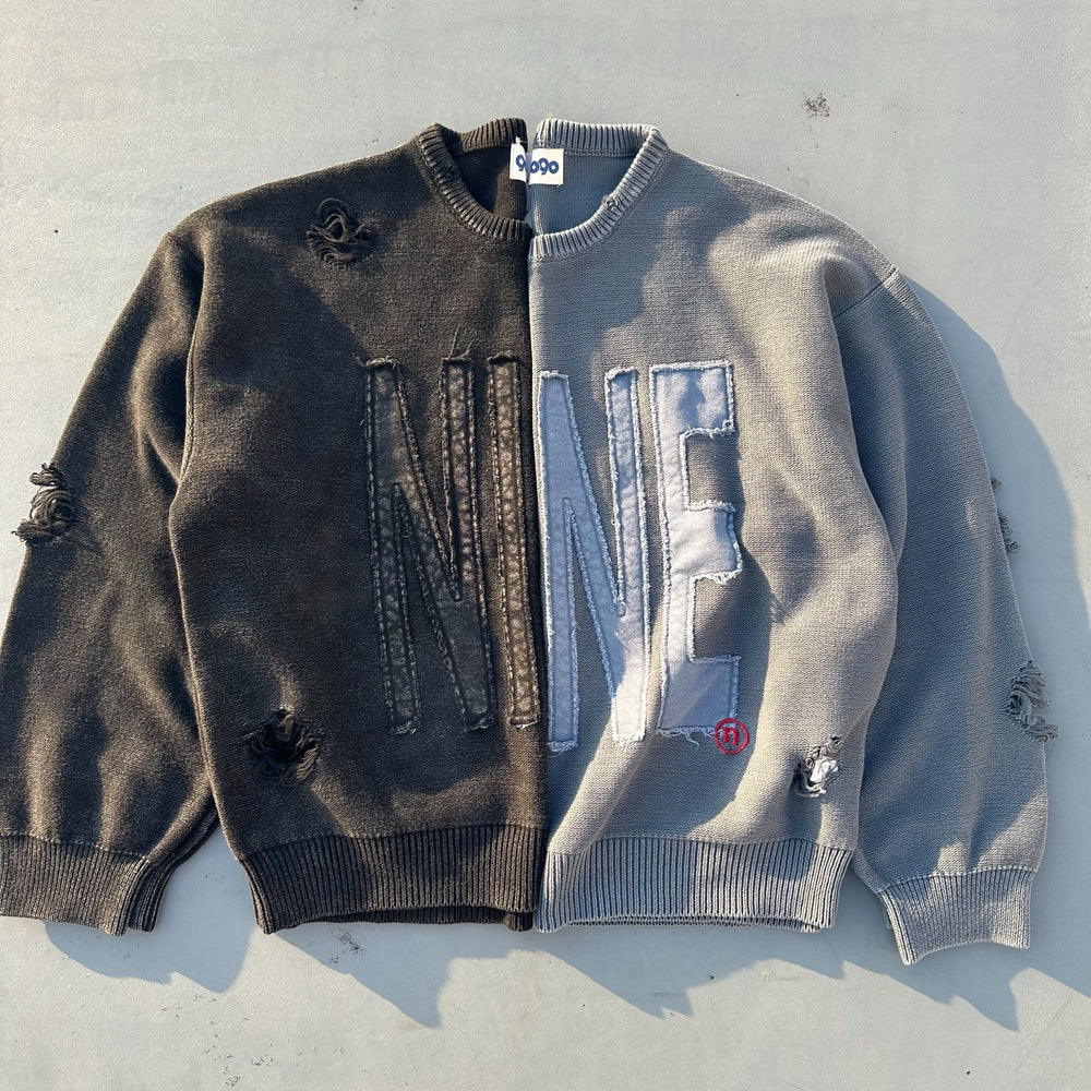 Nine Logo Damage Knit – YZ