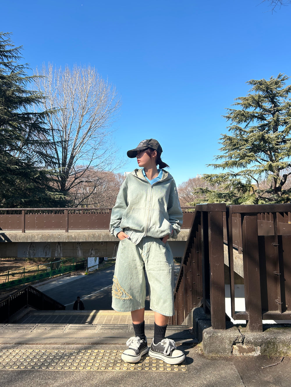 9090 × umbro Denim Zip Hoodie – YZ