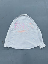 Sakura Embroidered Striped Shirt