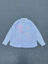 Sakura Embroidered Striped Shirt