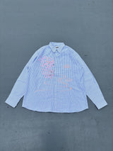 Sakura Embroidered Striped Shirt