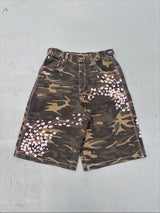 Sakura Embroidered Slub Buggy Jorts