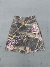 Sakura Embroidered Slub Buggy Jorts