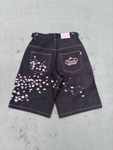 Sakura Embroidered Slub Buggy Jorts