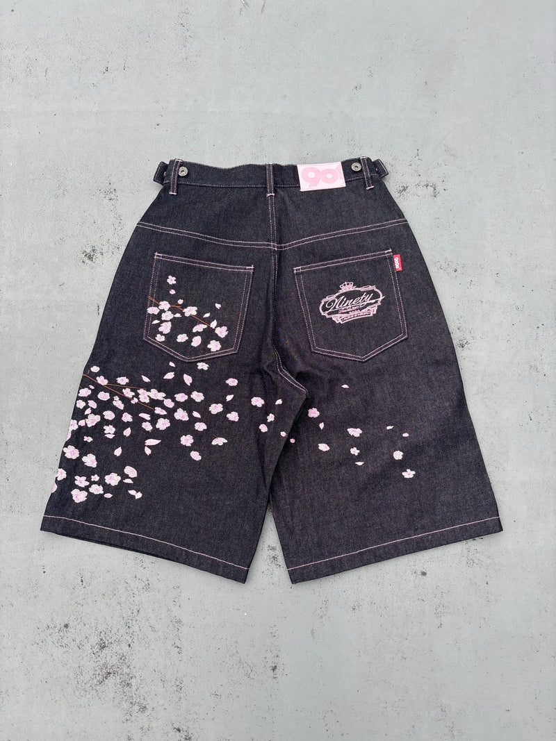 Sakura Embroidered Slub Buggy Jorts – YZ