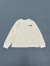 Cursive Logo Henley Neck Thermal L/S Tee
