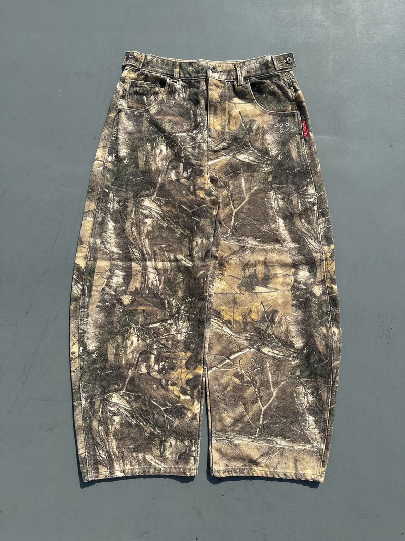 불릿 로고 데님 버기 팬츠 