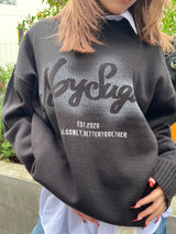 spray logo knit