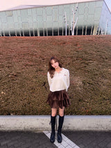 Yung logo knit cardigan 