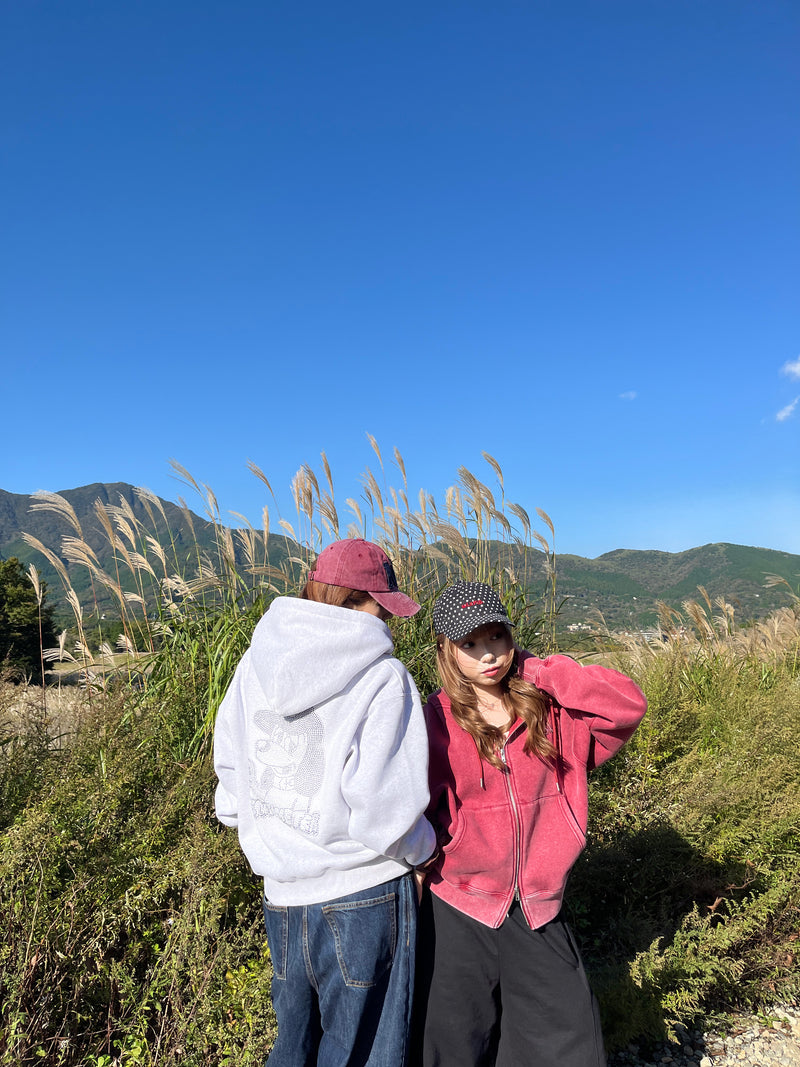 CMT ruler rhinestone zip hoodie 