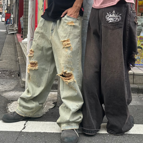 King Logo Damage Buggy Denim – YZ King Logo Damage Buggy Denim – YZ