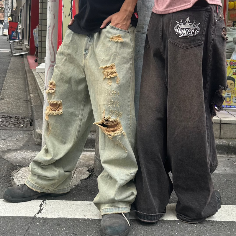 King Logo Damage Buggy Denim – YZ King Logo Damage Buggy Denim – YZ