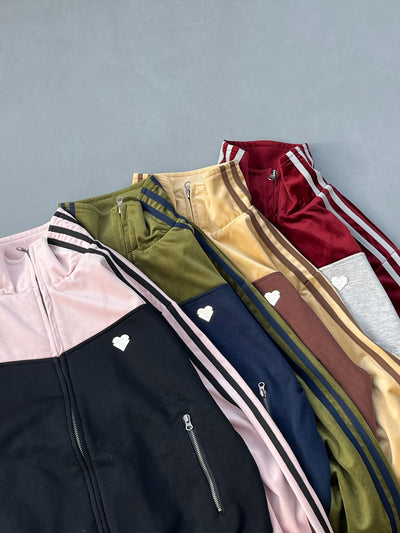 switching velours track jacket 